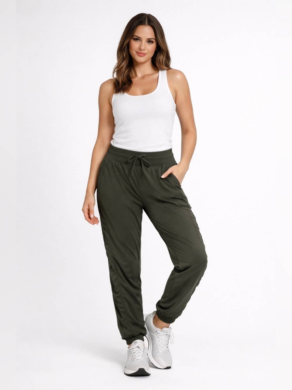 The North Face Women’s Joggers Olive Activewear Pants Lightweight Stretch - Picture 1 of 8